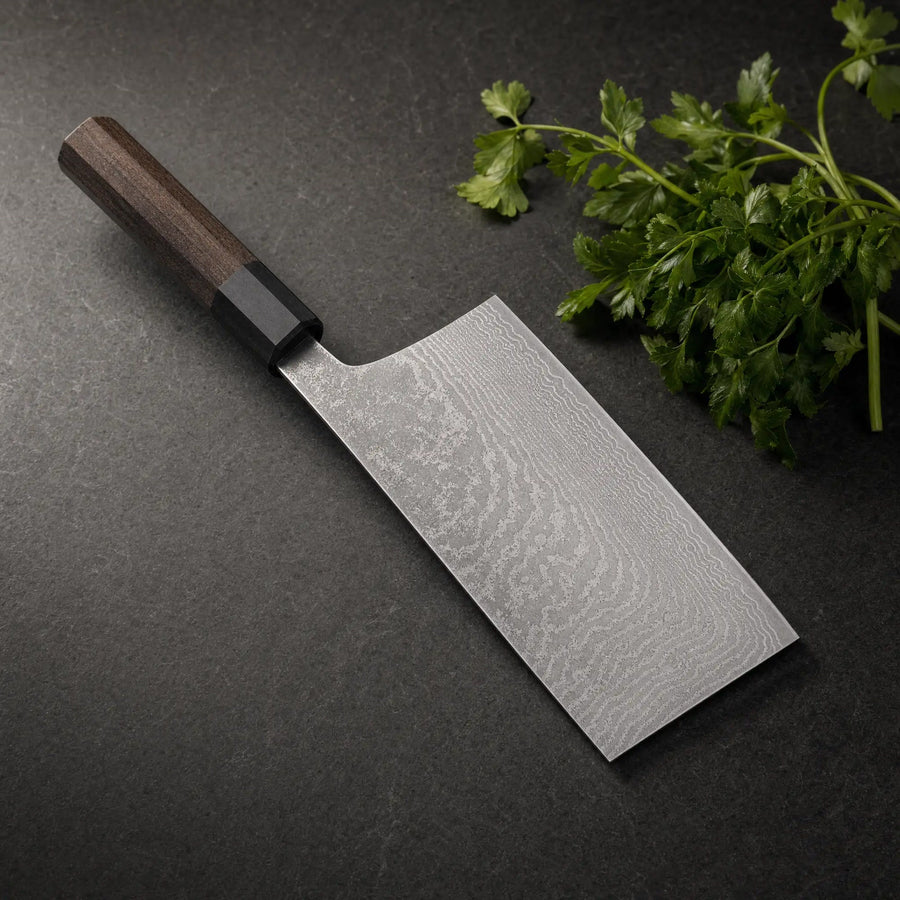 Damascus-Pattern Cleaver 7"